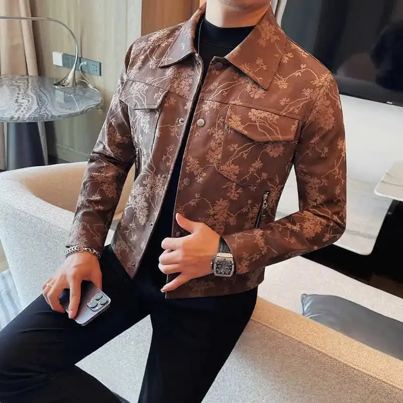 Men's High-Quality PU Leather Motorcycle Jacket – Casual Lapel Biker Coat for Streetwear