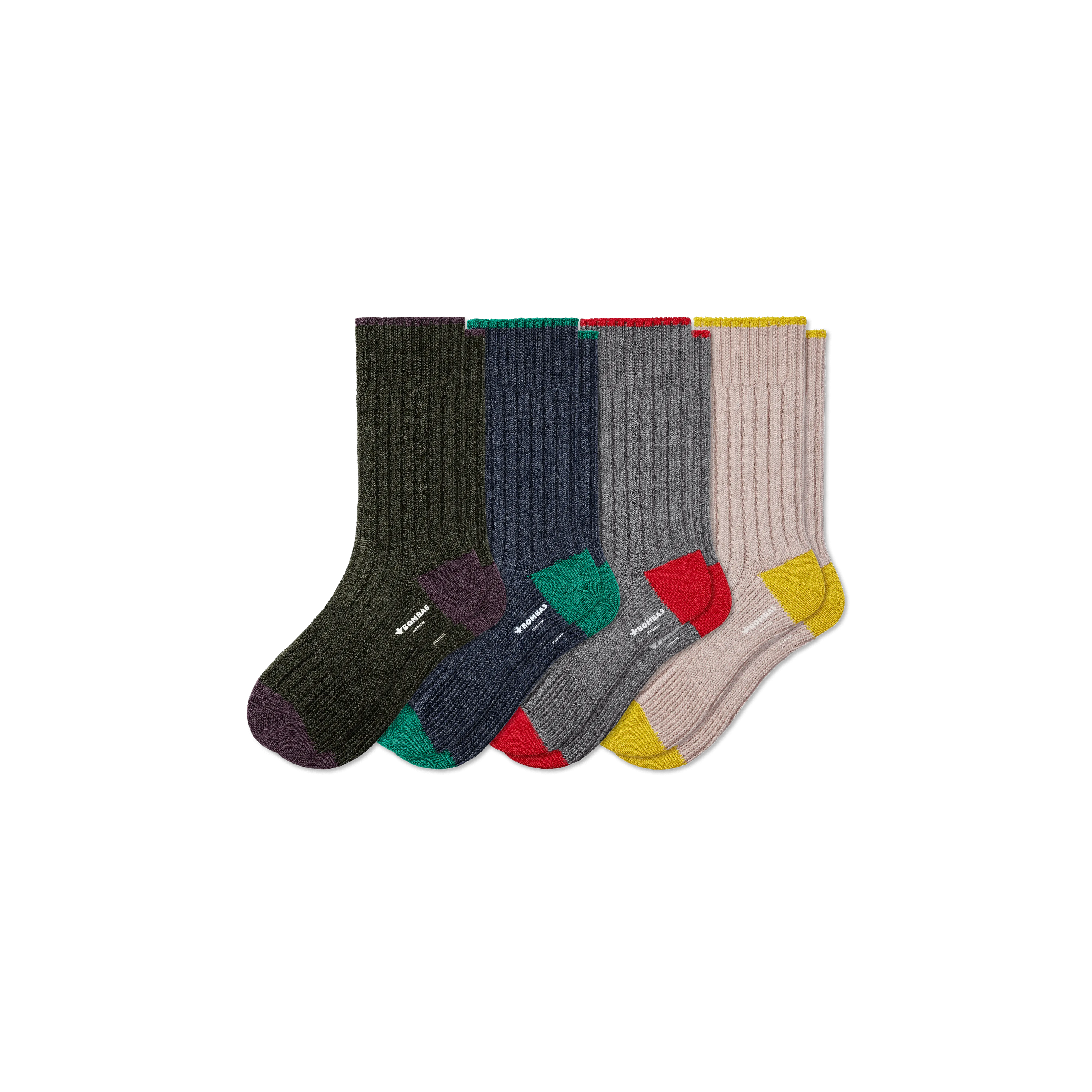 Men's Merino Wool Blend Sweater Calf Sock 4-Pack