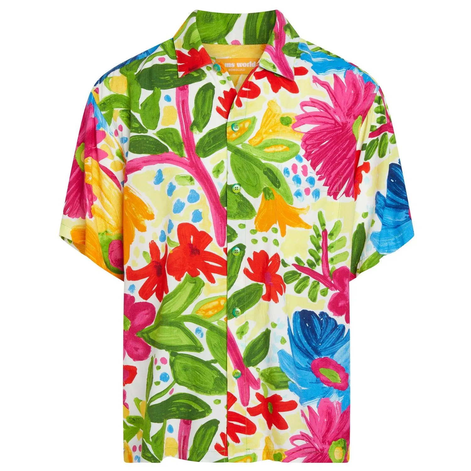 Men's Retro Shirt - Flower Party White