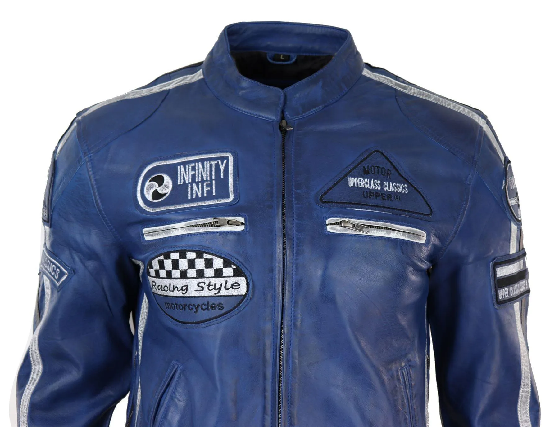 Men's Zipped Biker Leather Jacket | Infinity