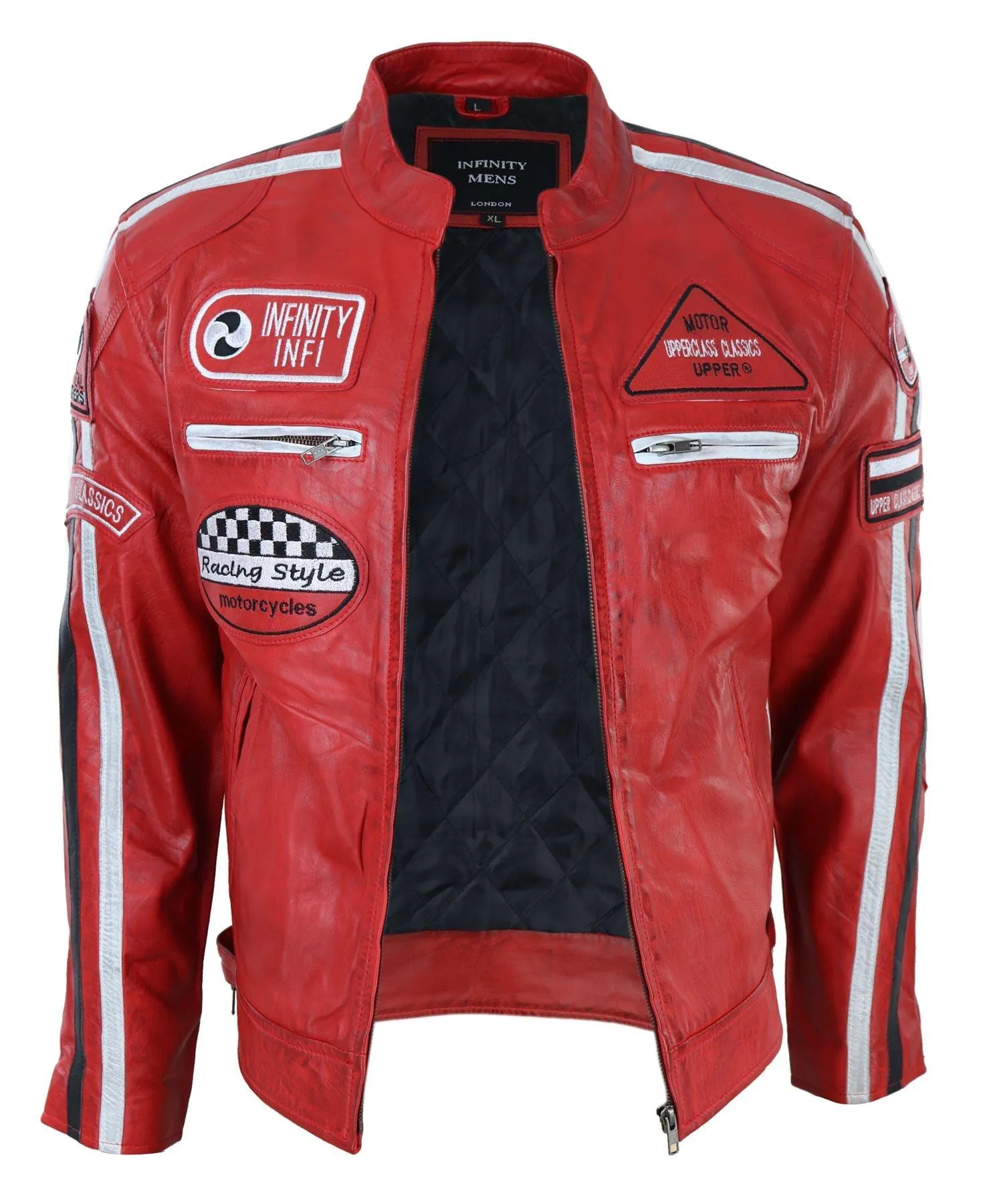 Men's Zipped Biker Leather Jacket | Infinity