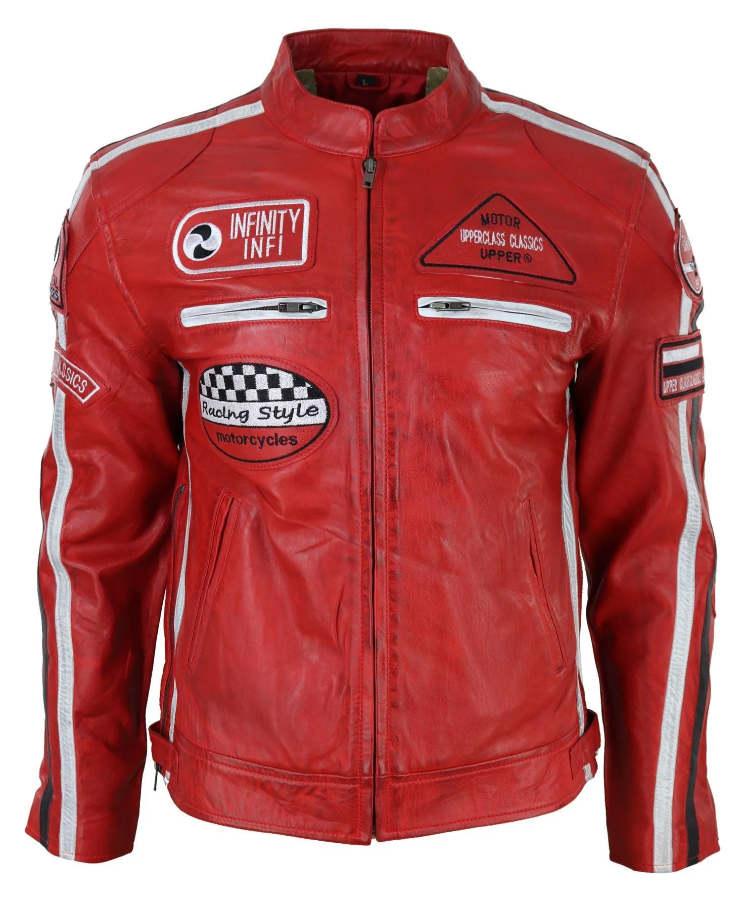 Men's Zipped Biker Leather Jacket | Infinity