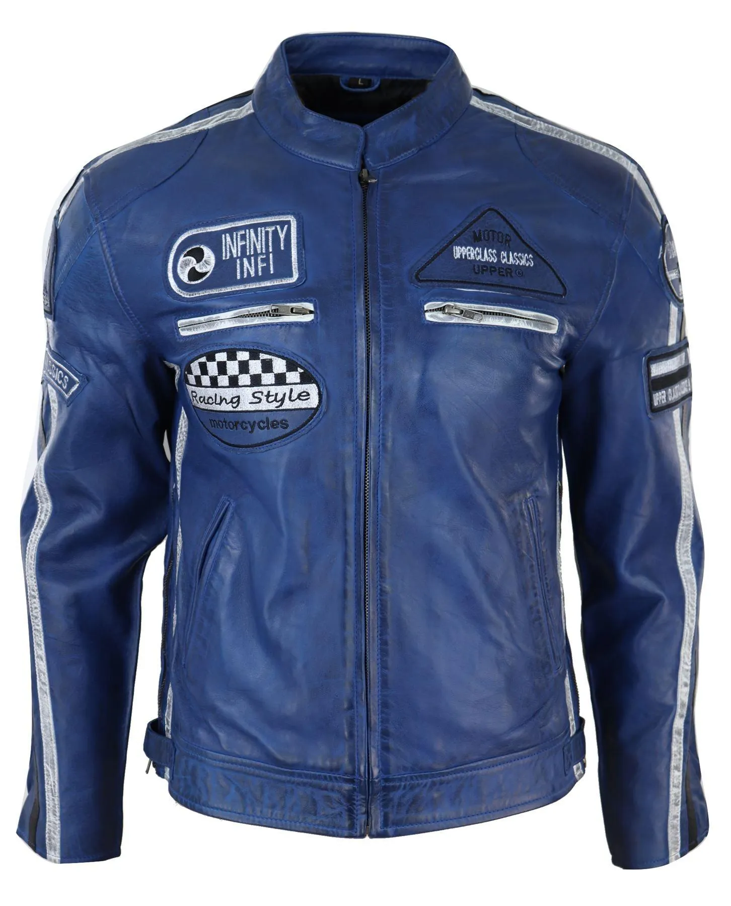 Men's Zipped Biker Leather Jacket | Infinity