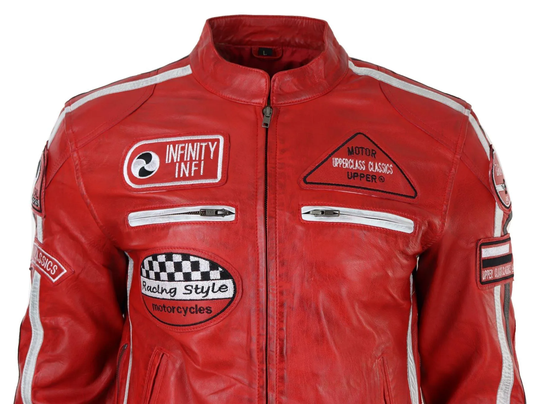 Men's Zipped Biker Leather Jacket | Infinity