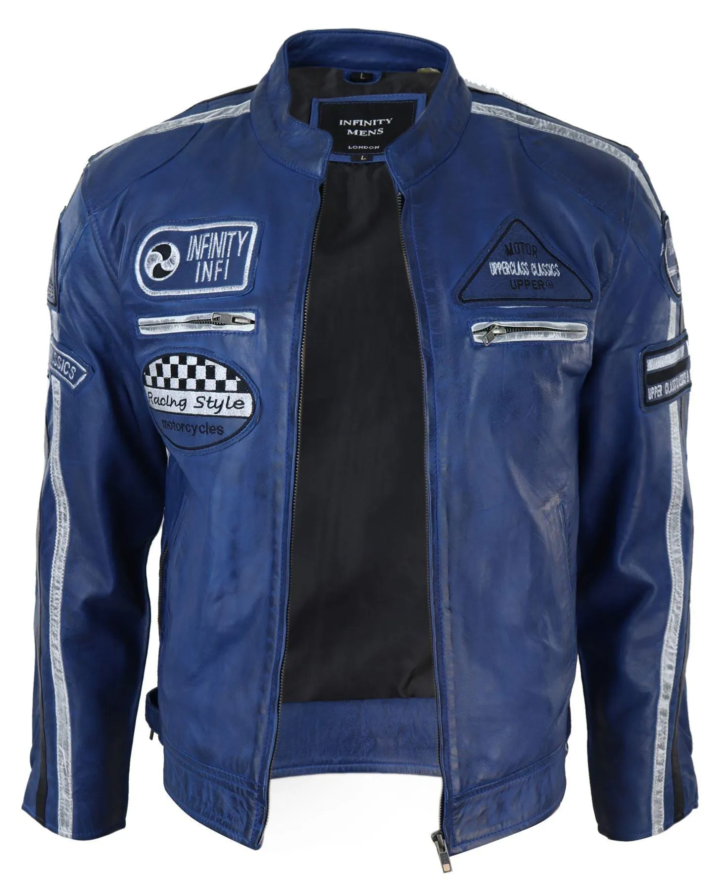 Men's Zipped Biker Leather Jacket | Infinity