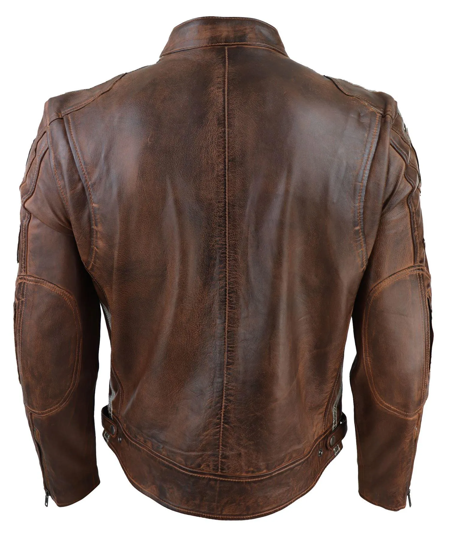 Men's Zipped Biker Leather Jacket | Infinity