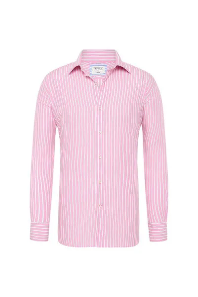 M.J. Bale - Witteridge Shirt - Stripe - Pink, White, Blue