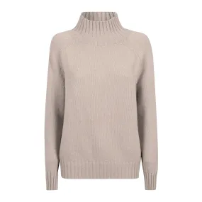 Mock Neck Cashmere Sweater - Sabbia Beige