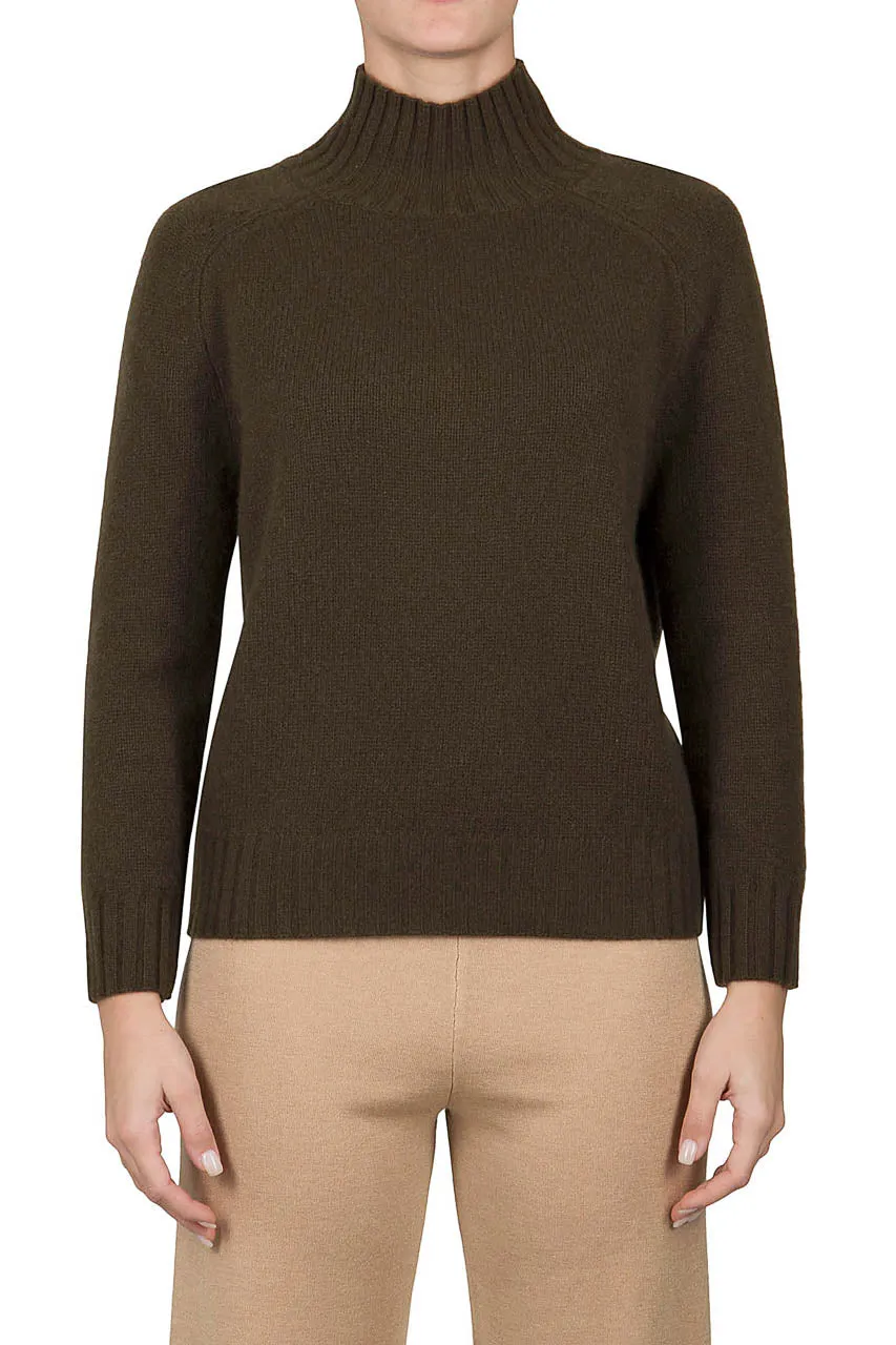 Mock Neck Cashmere Sweater - Sabbia Beige