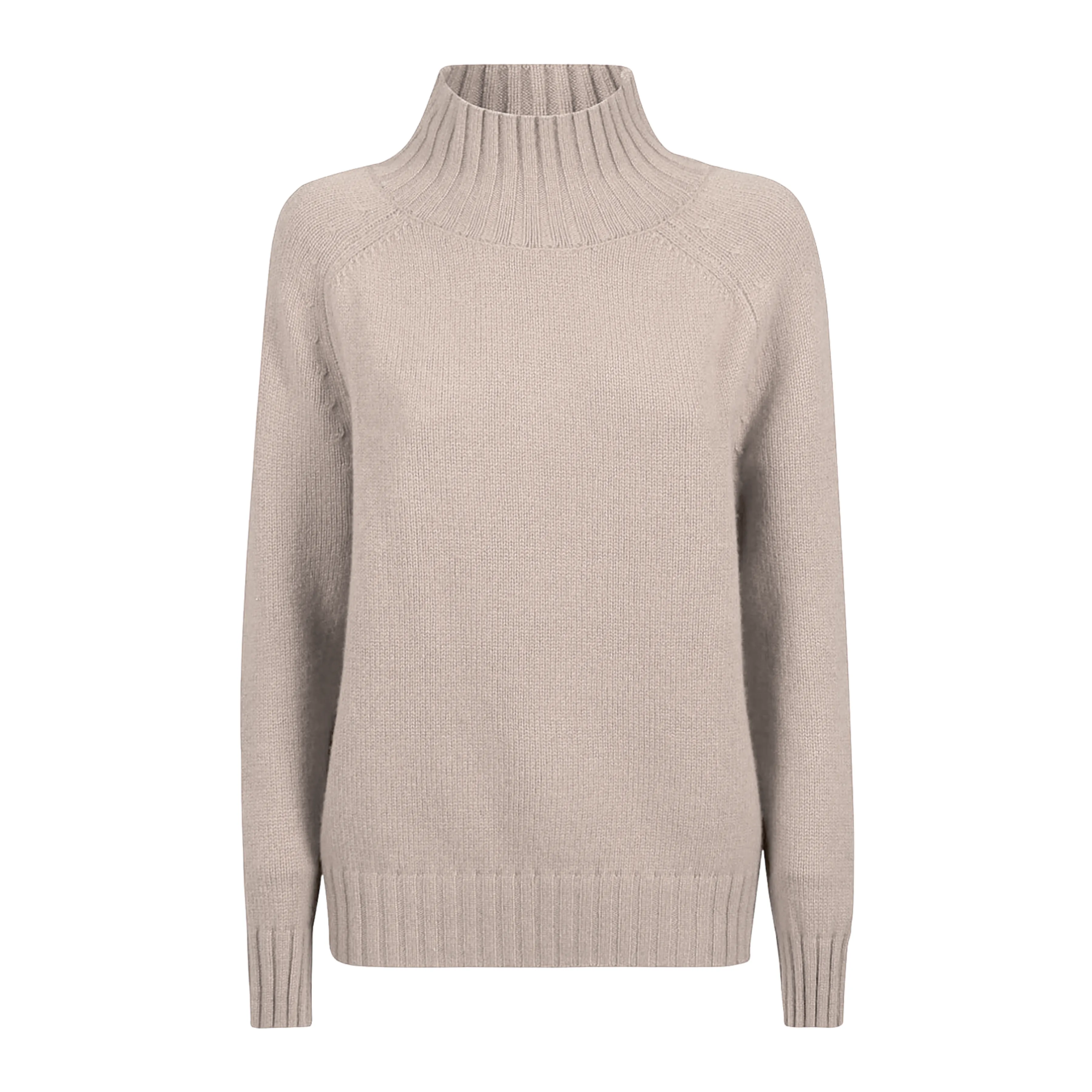 Mock Neck Cashmere Sweater - Sabbia Beige