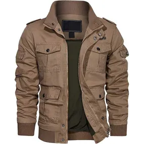 Multi Pockets Khaki Cargo Jacket