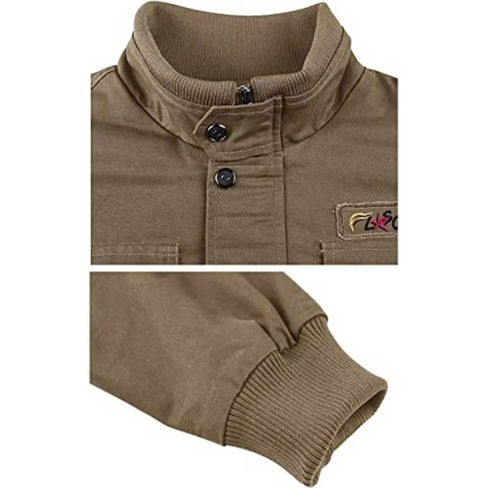 Multi Pockets Khaki Cargo Jacket