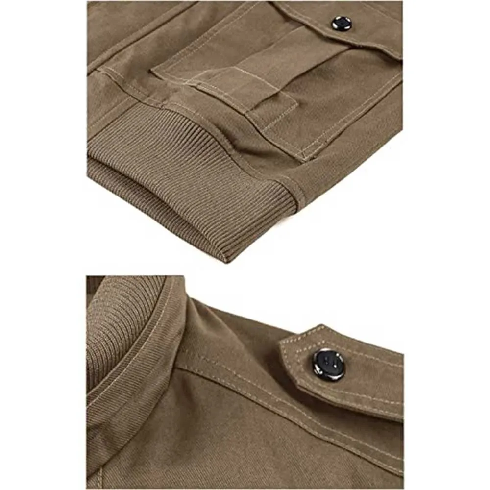 Multi Pockets Khaki Cargo Jacket