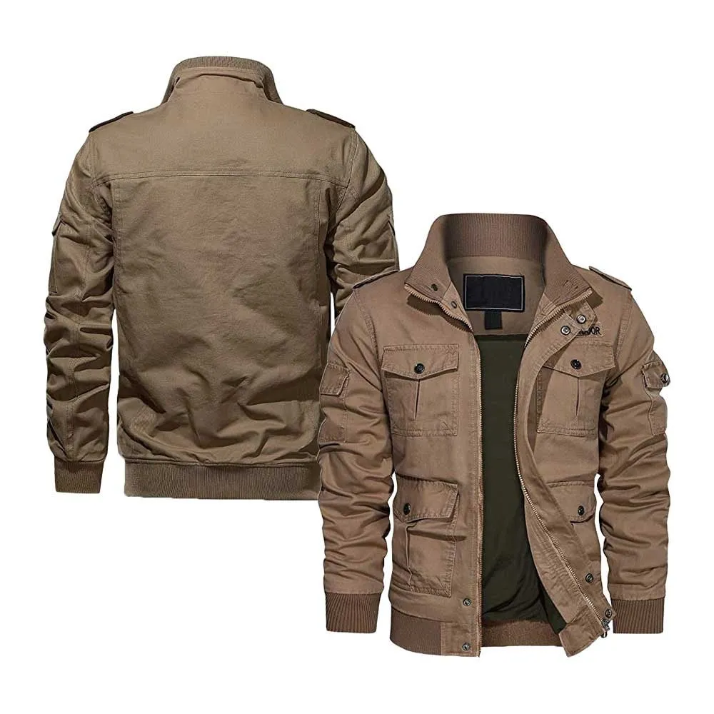 Multi Pockets Khaki Cargo Jacket