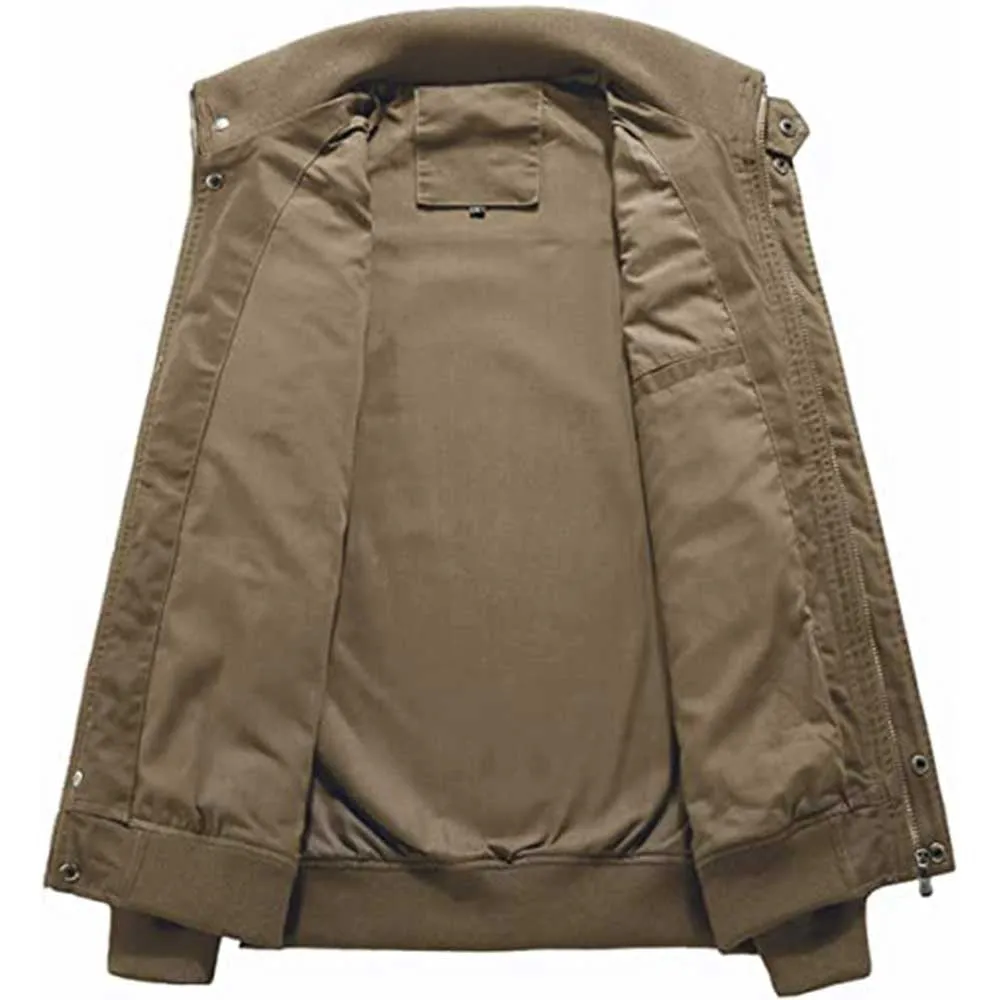 Multi Pockets Khaki Cargo Jacket