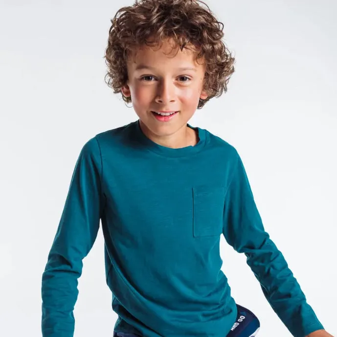 OK - Kids 'Duck Green' Plain Colored Organic Cotton T-Shirt OK255