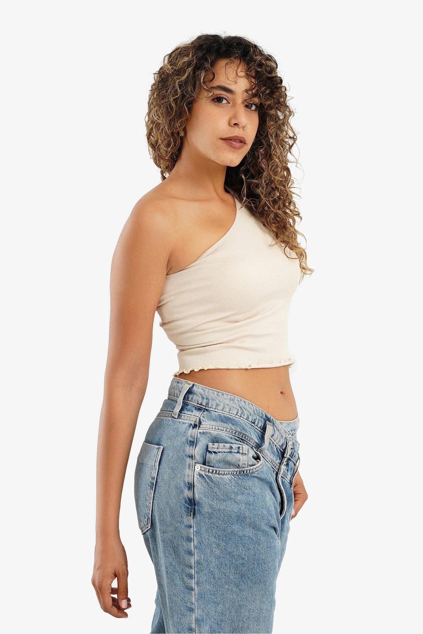 One Shoulder Cropped Top