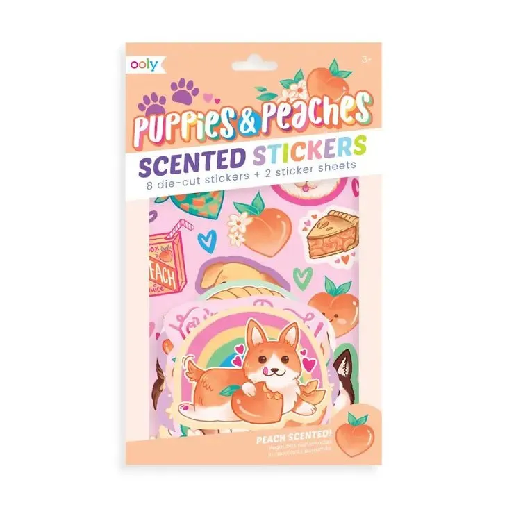 Ooly Scented Scratch Stickers: Puppies and Peaches