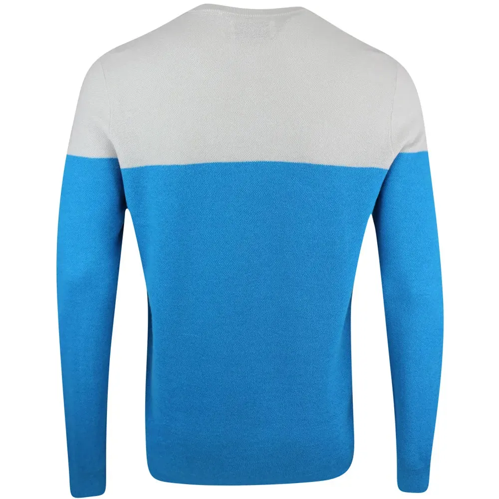 Original Penguin Mens Golf Jumper Textured Crew Neck Sweater - PEARL BLUE