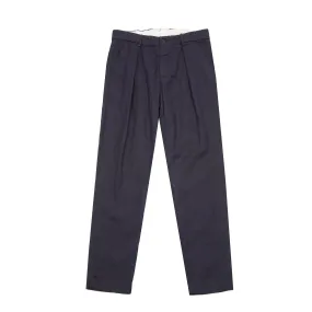 Original Vintage Style Comfort Single Pleat Trouser in Navy