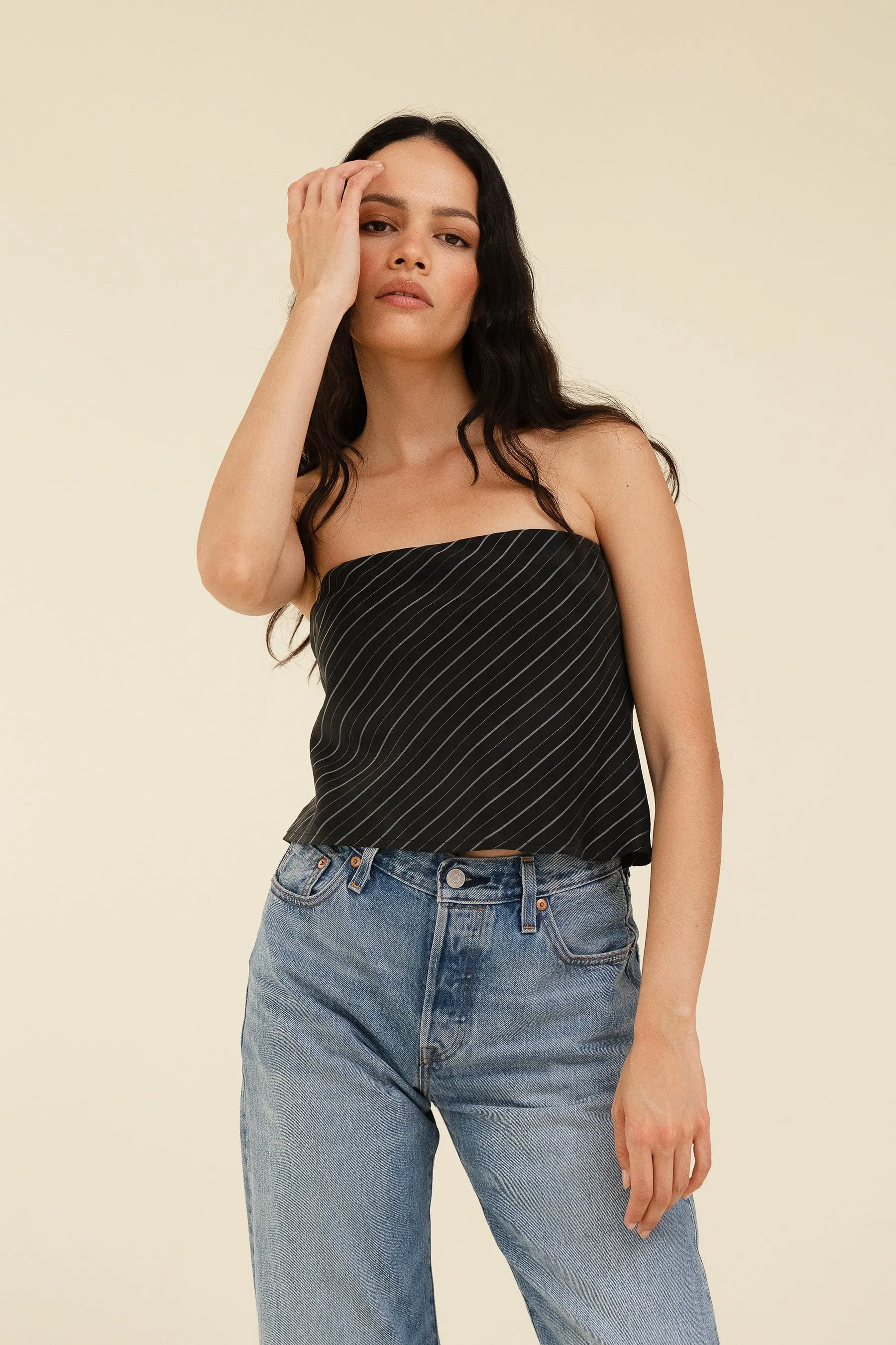 PAMELA TOP - PINSTRIPE