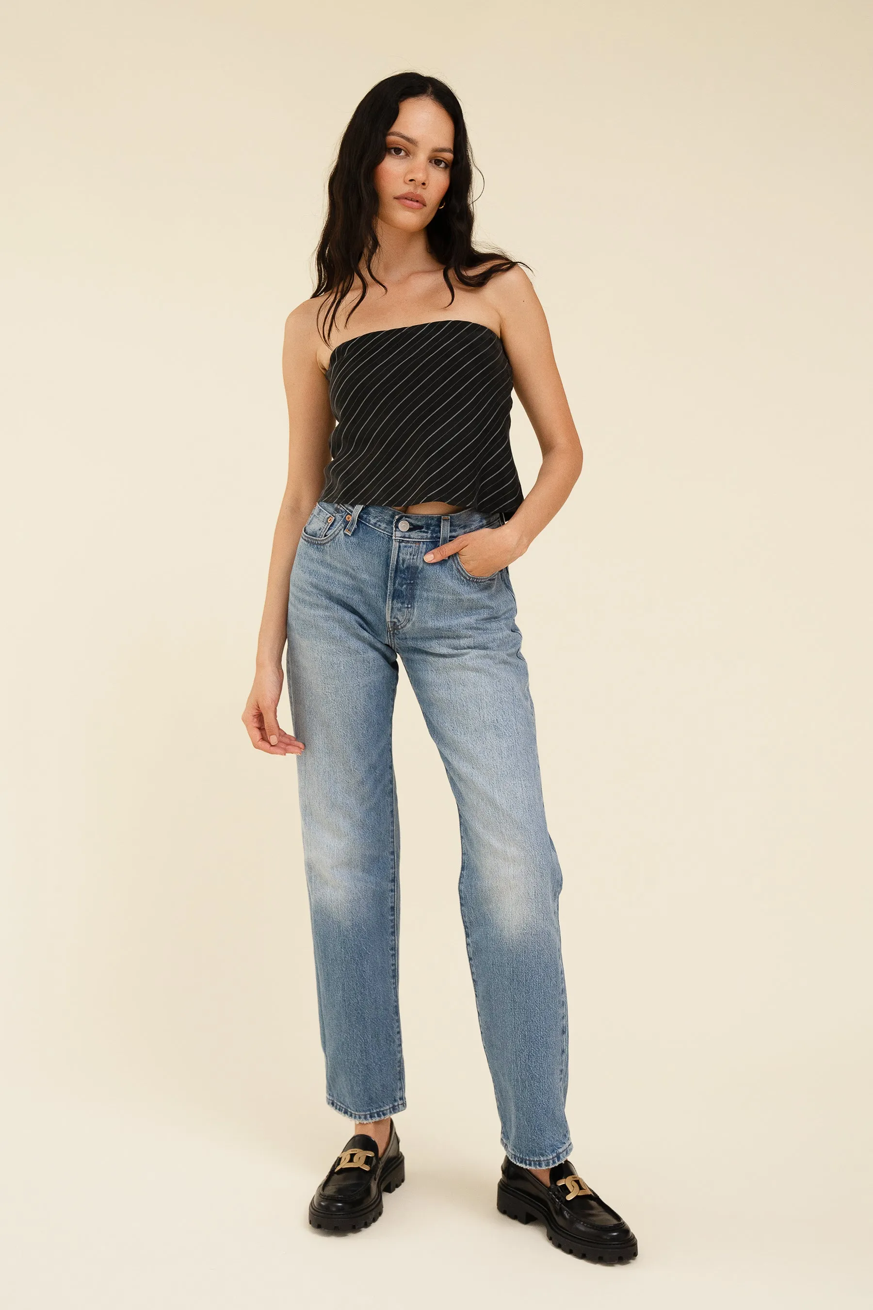 PAMELA TOP - PINSTRIPE