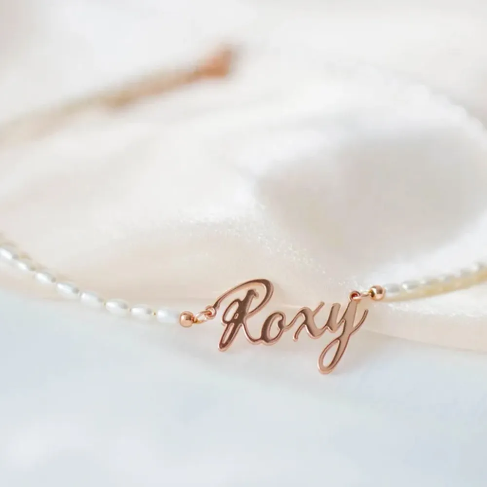 Personalized Name Pearl Necklace