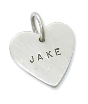 Personalized Sterling Silver Heart Charm