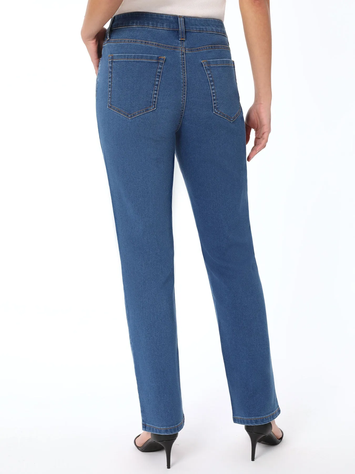 Petite Lexington Straight Leg Jeans, Skywash