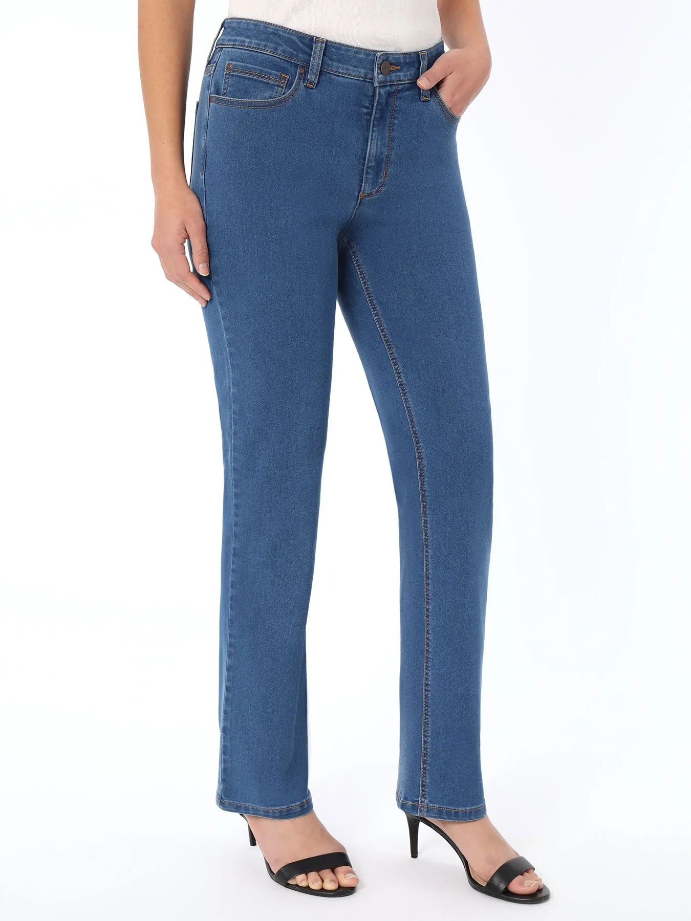 Petite Lexington Straight Leg Jeans, Skywash