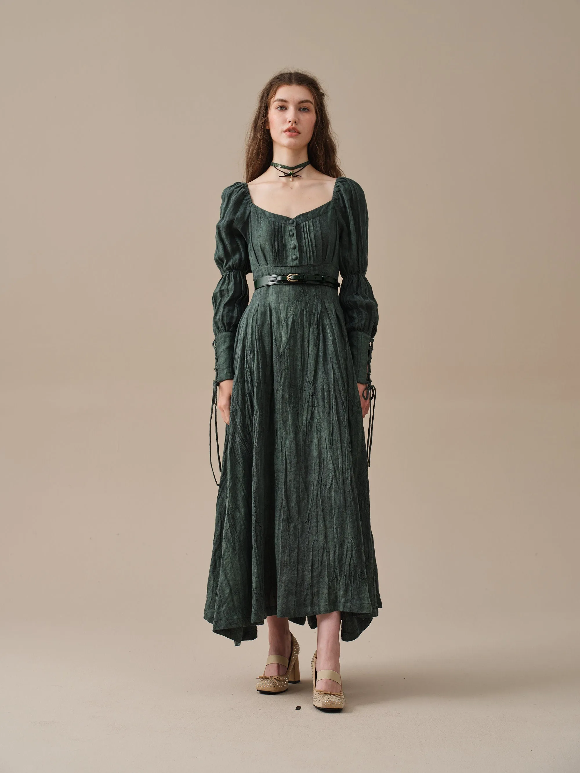 PHOENIX 24 | REGENCY LACE-UP LINEN DRESS