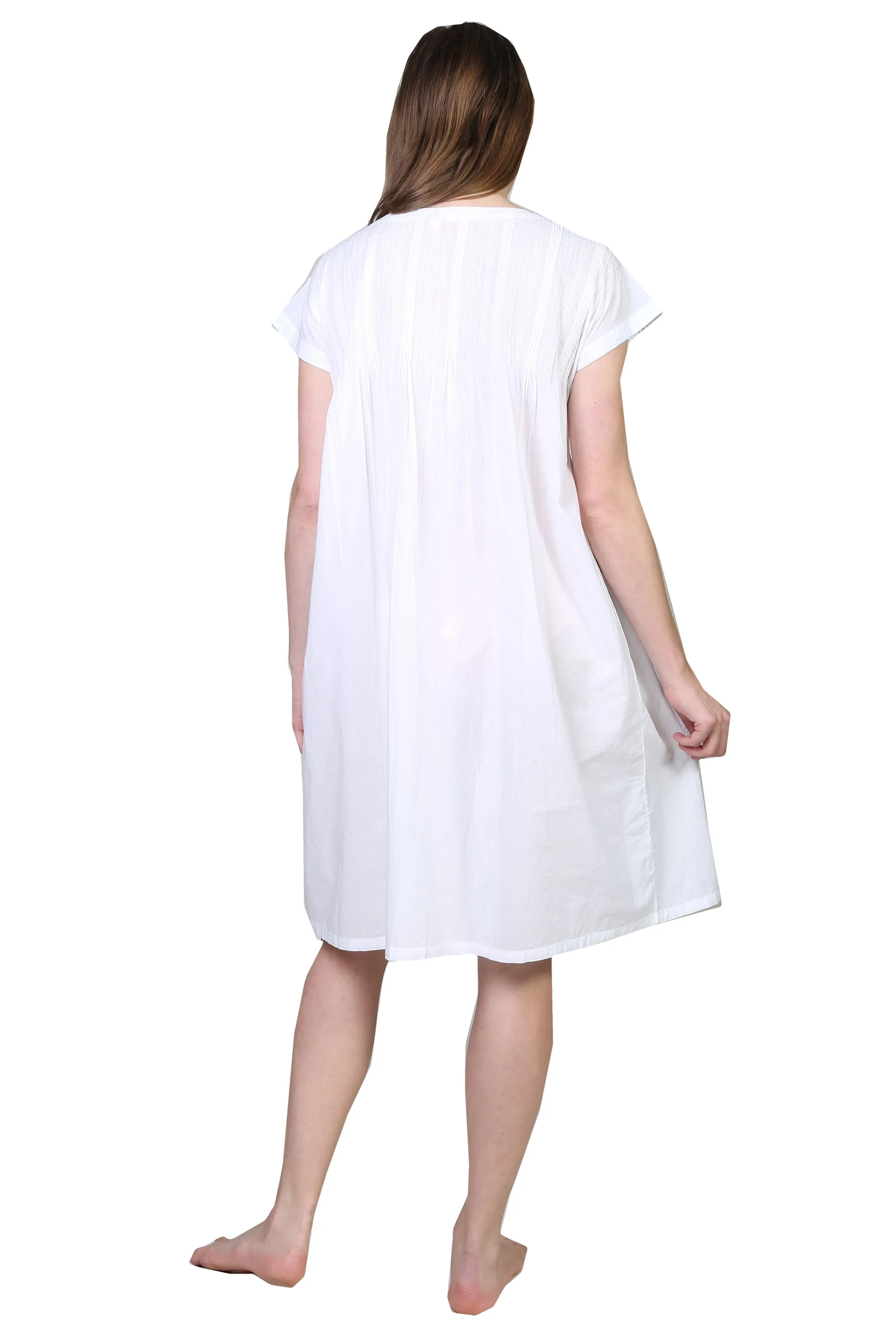 Pleated Bodice Lightweight Cotton Chemise