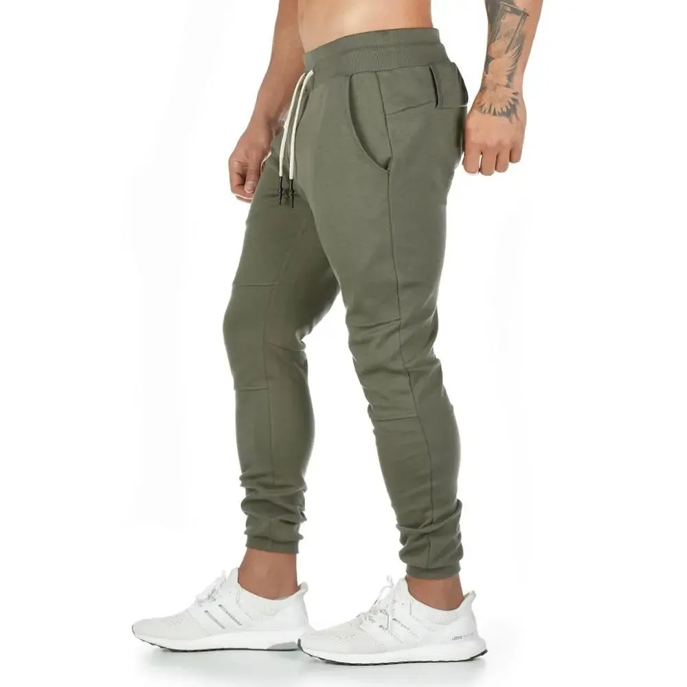 plus size Jogger Pants Workout Gym sweat trouser Side Zipper Pockets Slim Fit Bottoms trousers for men