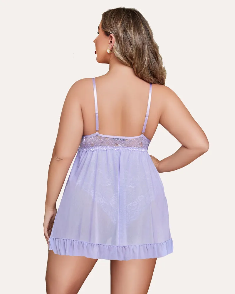 Plus Size Snap Crotch Babydoll