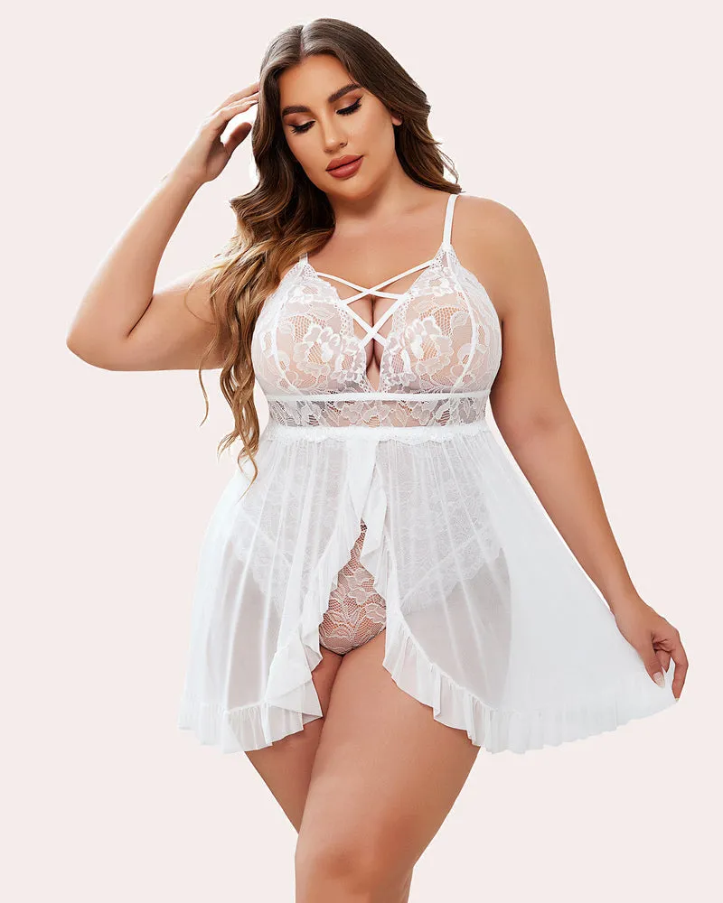 Plus Size Snap Crotch Babydoll