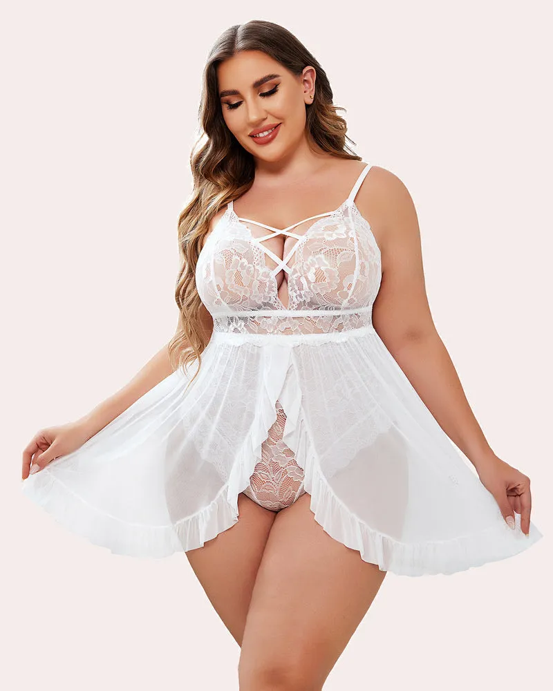 Plus Size Snap Crotch Babydoll