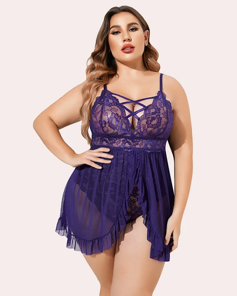 Plus Size Snap Crotch Babydoll