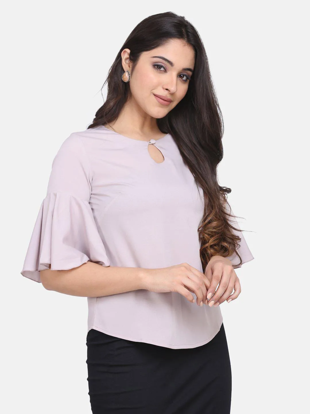 Poly Crepe Top - Dusty Pink