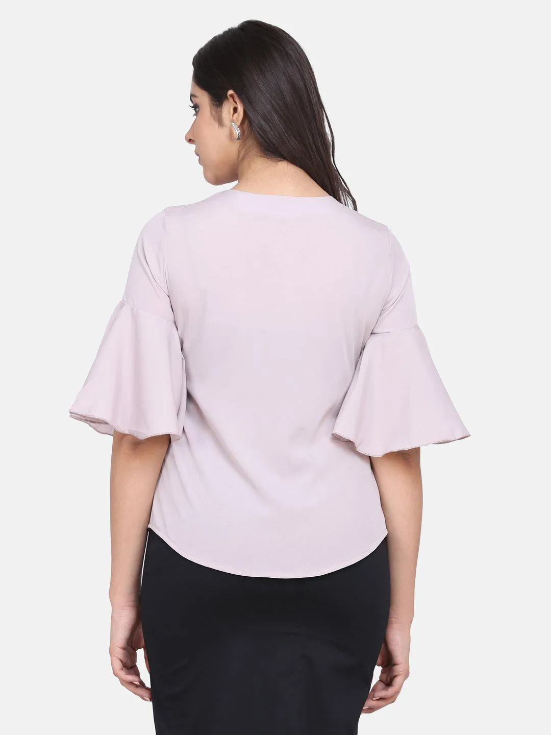 Poly Crepe Top - Dusty Pink