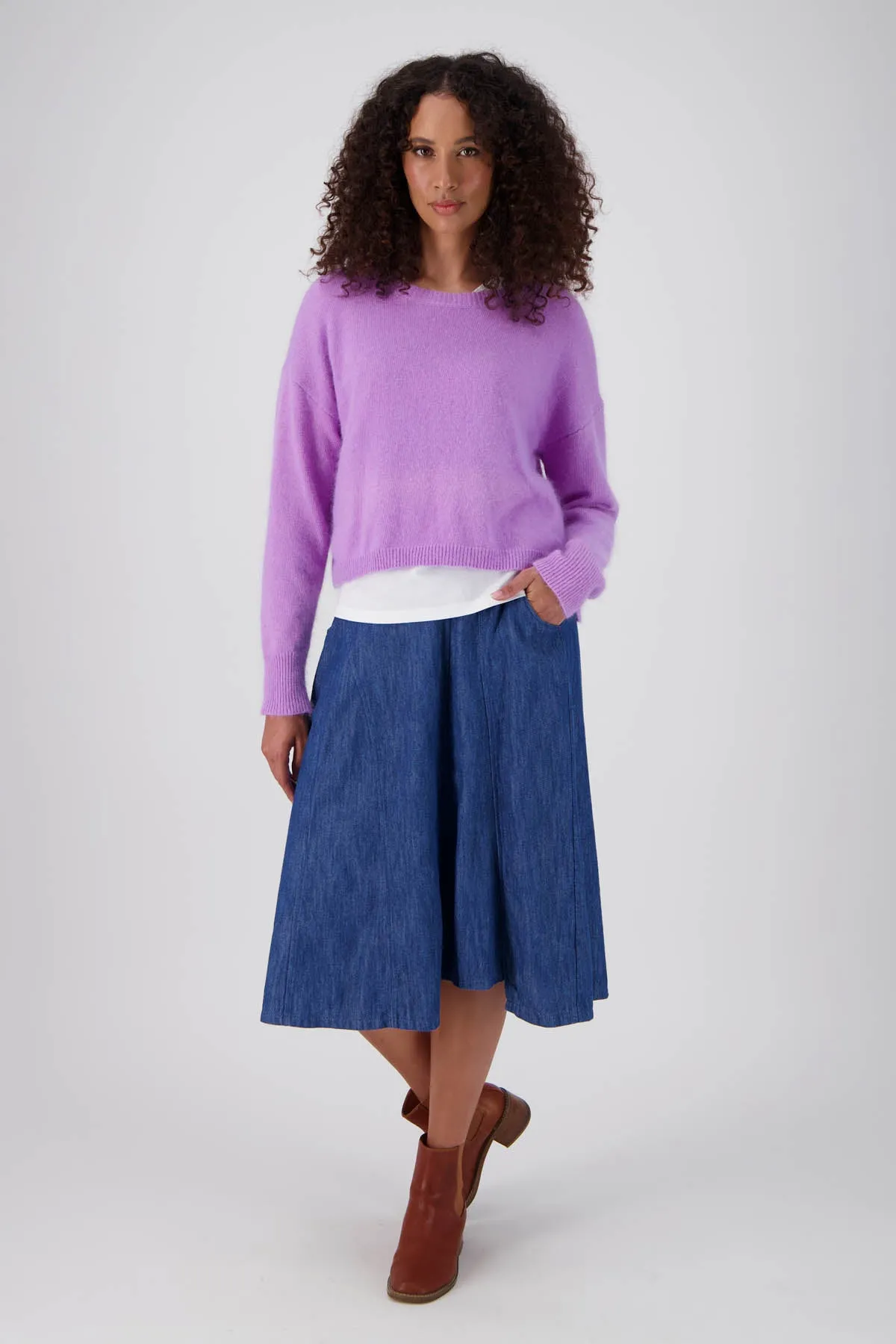 Portland Sweater Lavender in Angora