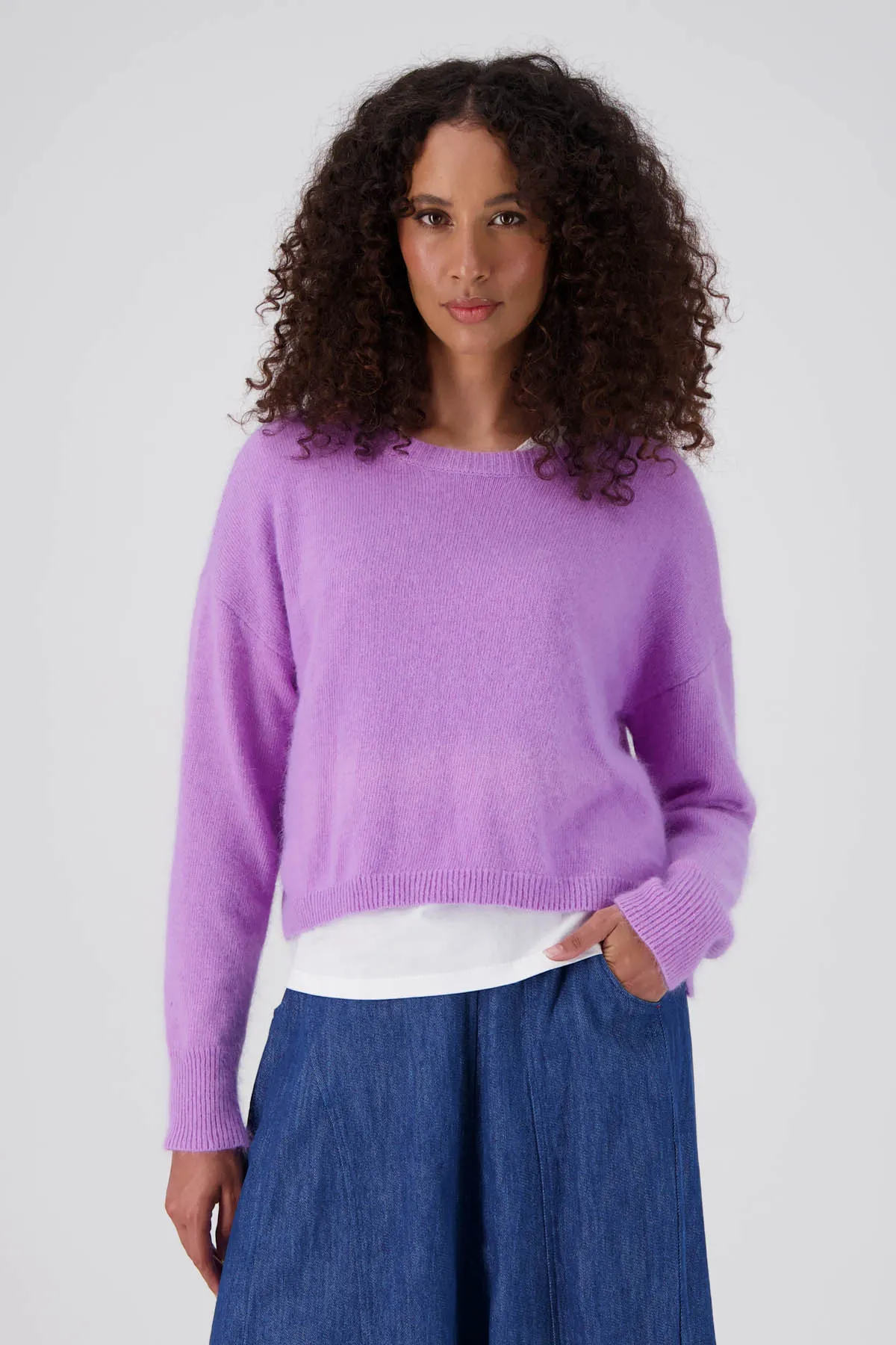 Portland Sweater Lavender in Angora