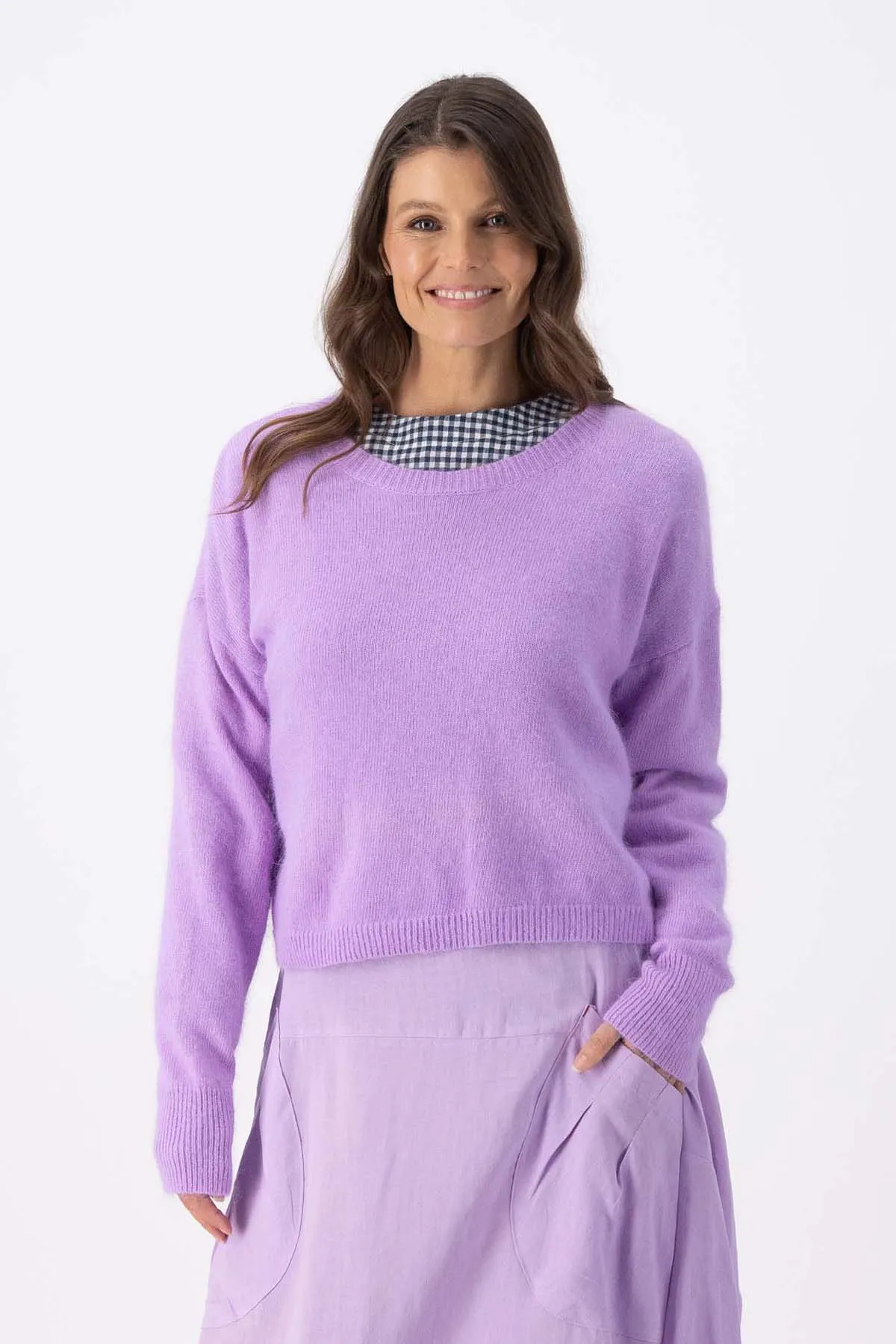 Portland Sweater Lavender in Angora