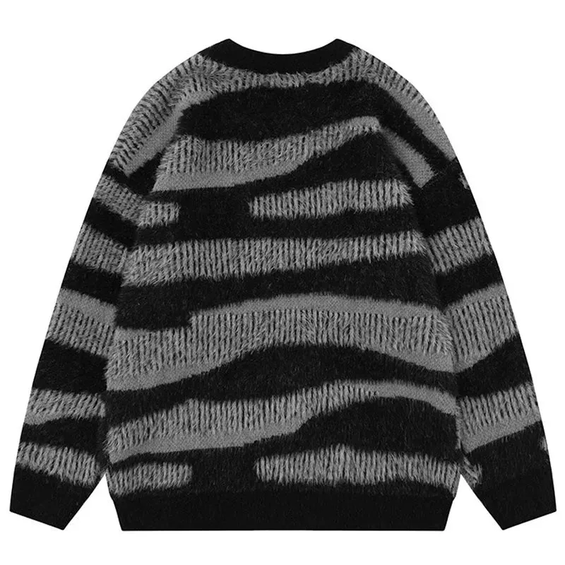 Pre Order:  Zebra Stripes Loose Knit Sweater