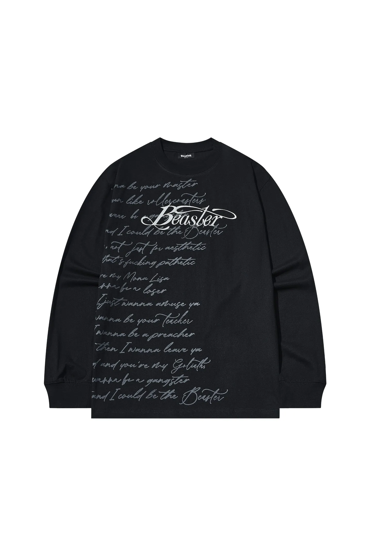 Print Long-sleeved T-shirt-Black