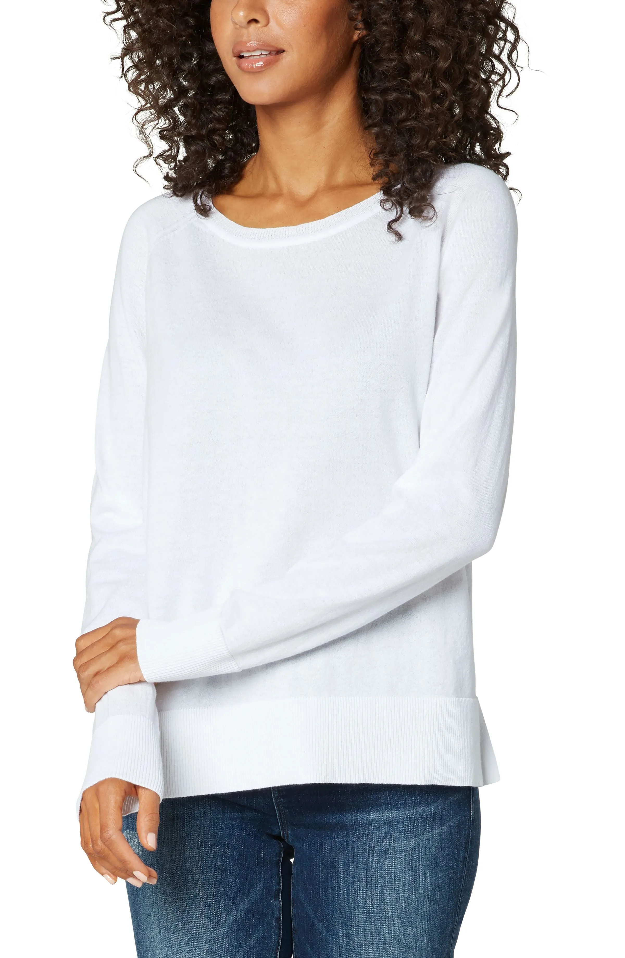 Raglan Sweater W/ Side Slit