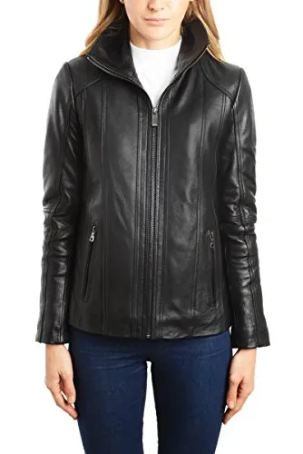 REED EST. 1950 Women's Jacket Genuine Lambskin Leather Stand UP Collar Winners Coat - Imported