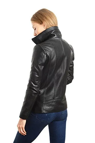 REED EST. 1950 Women's Jacket Genuine Lambskin Leather Stand UP Collar Winners Coat - Imported