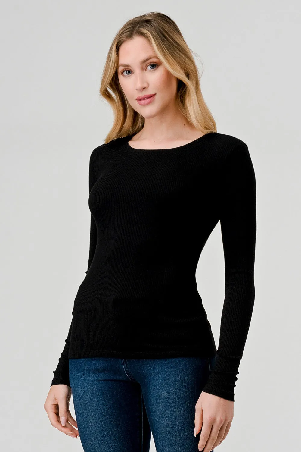 Ribbed Long-Sleeved T-shirt