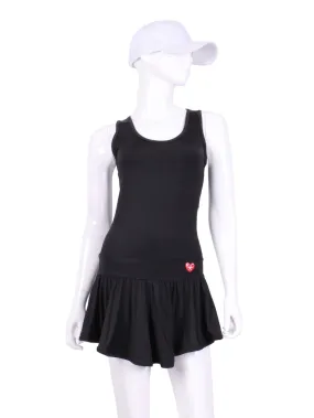 Sandra Mee Court To Cocktails Tennis Dress Black Dimple