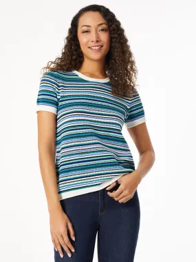 Scoop Neck Short Sleeve Sweater